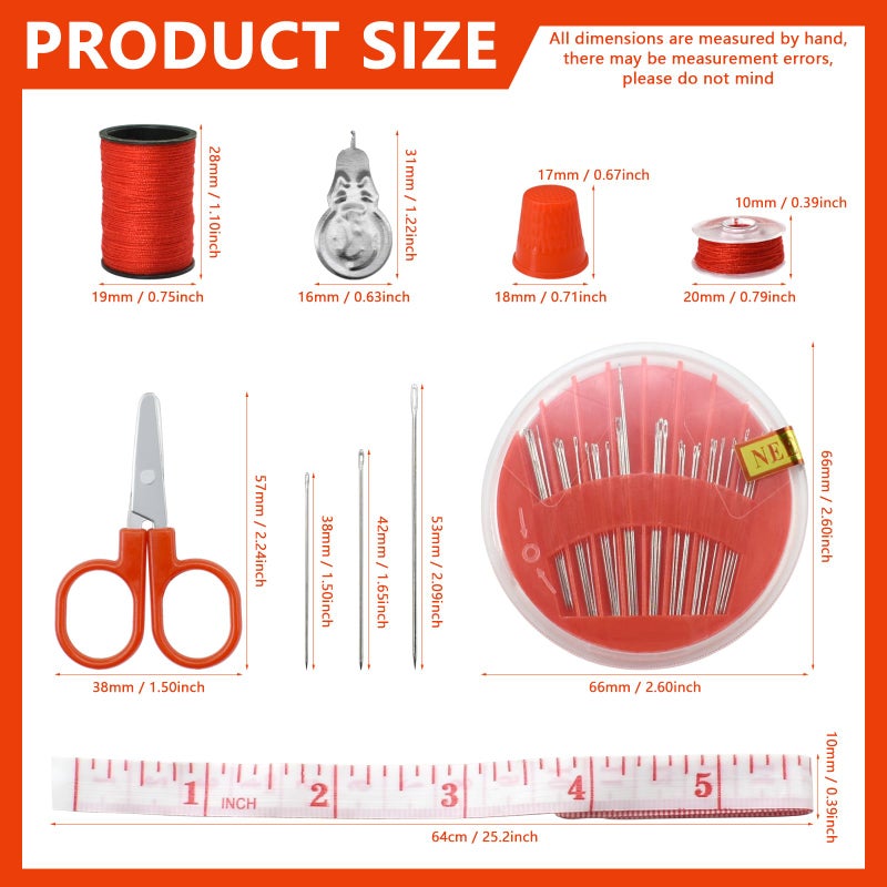 Renashed Sewing Kit with 100 Basic Sewing Accessories, 64 Spools of Thread Mini Sewing kit for Beginners,Traveller, Emergency, Whole Family to Mend and Repair - Image 3